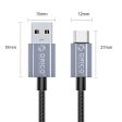 [CLEARANCE] ORICO GQA15 (1m   1.5m   2m) USB-A to USB Type C Fast Charging Data Cable 5V 3A 15W, 480Mbps Transmission Rate, Nylon-Braided Aluminum Alloy for Smartphones, Android, Tablet on Sale