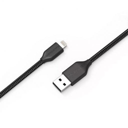 RAVPower USB-A to Lightning Cable Kevlar Braided Black Nylon Cord (0.9M   3ft) | RP-CB019 | For Discount