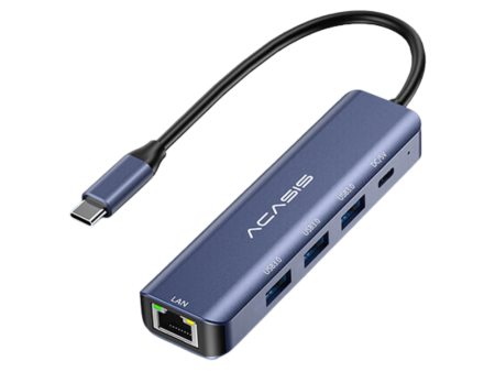 ACASIS DS-7NV5 5-in-1 USB 3.0 to Type C Hub Docking Station with 1000Mbps Gigabit Ethernet Network LAN, 100W PD Fast Charging, and 5Gbps High Speed Data Online Sale