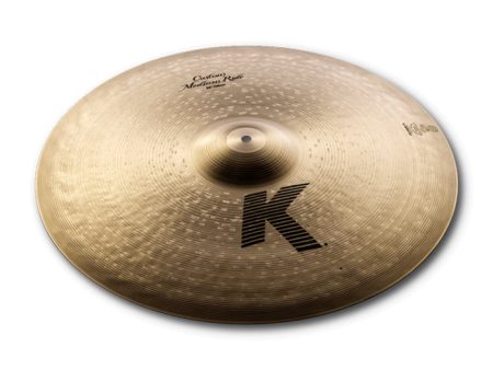 Zildjian K Family 22-inch Custom Medium Ride Cymbals with Good Stick Definition, Clear Bell and Warm Undertone Traditional Top Brilliant Bottom for Drums | K0856 Hot on Sale