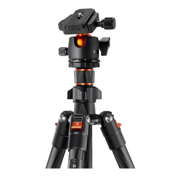 K&F Concept K254C2 K-Series 64  Carbon Fiber Lightweight Travel Tripod with 36mm Metal Ball Head, 8kg Load Capacity and QR Quick Release Plate for DSLR Cameras KF09-123 Fashion