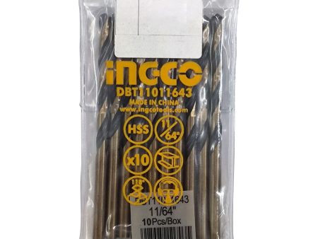 INGCO 11 64  Cobalt HSS Drill Bits (10pcs Pack) Abrasive and Heat Resistant for Metal | DBT11011643 Fashion