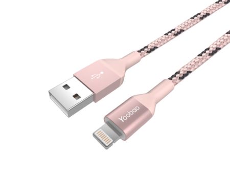 Yoobao 1 meter USB to Lightning Fast Charging Data Sync Cable for Apple (Rose Gold) | YB-415 For Sale