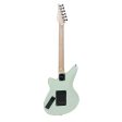 Fernando PJE-97 6 Strings 22 Fret HH Electric Guitar with Tremolo Bridge, 3-Way Pickup Selector and Maple Fingerboard for Musicians (Light Green, White, Metallic Gold) Fashion