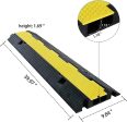 Pxel CR-2C Flip-Open Heavy Duty Cable Hose Rubber Protector Ramp (10 x 40 ) Floor Cord Cover with 2-Channel Track and Anti Slip Surface for Cables and Wires Online now