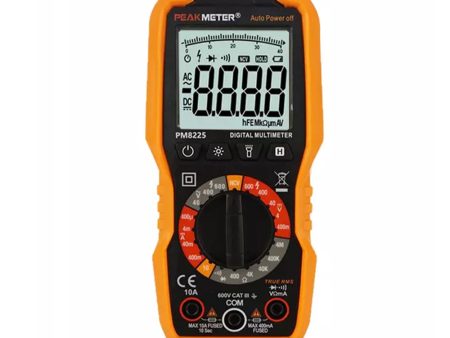 [CLEARANCE] PeakMeter PM8225 Handheld Portable NCV Digital Multimeter with Flashlight, 4000 Counts, LCD Display and 600V AC DC Voltage, Continuity and Resistance Measurement Supply