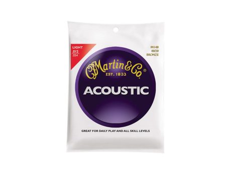 Martin & Co. M140 Acoustic 80 20 Bronze Guitar Strings Set (Light .30- 1.37mm) | M-140 Hot on Sale