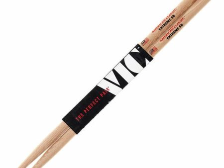 Vic Firth American Classic Extreme 5B Hickory Wood Tear Drop Tip Drumsticks (Pair) Drum Sticks for Drums and Percussion (Wood Tips) Sale