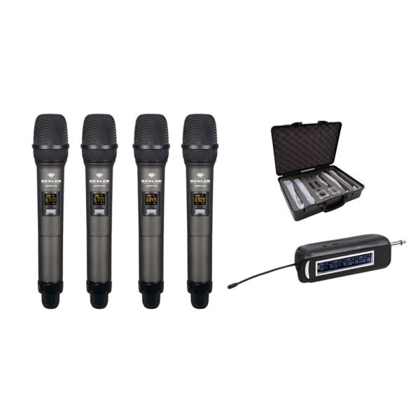 KEVLER UHM-4.0 Wireless UHF Handheld Microphone Set with 2600mAh Rechargeable Integrated Receiver, Digital LCD Display and 10 Selectable Frequencies and Travel Case Online Sale