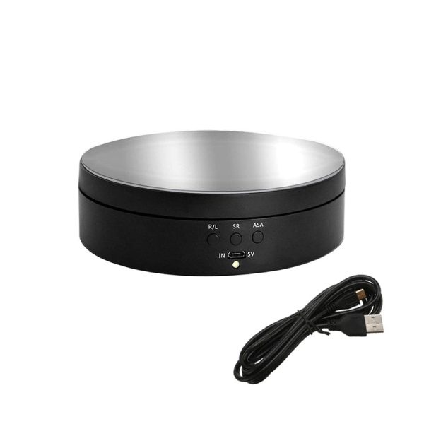 Pxel AA-TT4 Electric 360 Degree Rotating Motorized Turntable Base Stand Platform Display with USB Power Cable for Jewelry, Watch, 3D Models Photography Supply