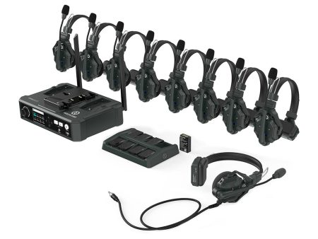 Hollyland Solidcom C1-HUB8S 1.9GHz 9-Person Full Duplex Wireless DECT 6.0 Intercom System with 1 Master   8 Remote Headsets, Main HUB Base, 350M Max Transmission Range, Batteries and Charger for Professional Filmmaking For Cheap