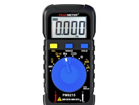 [CLEARANCE] PeakMeter PM8215 Handheld Portable Digital Multimeter with HD LCD Display, AC DC 600V 400mA Buzzer, Auto Range & Power Off Function, Continuity Diode Test Online now