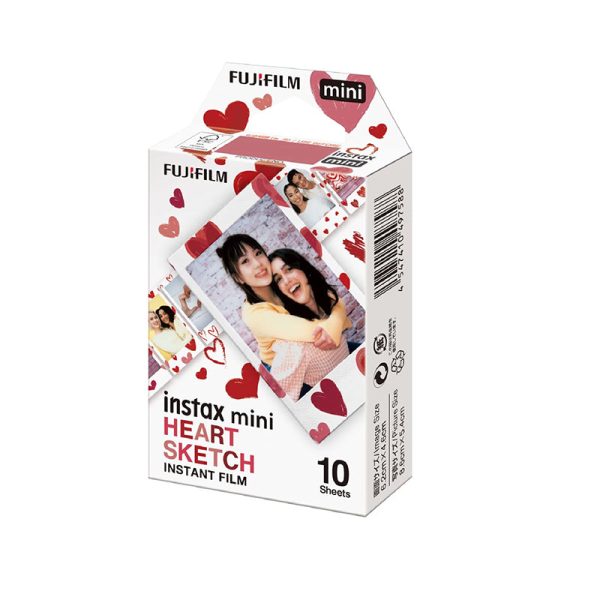 Fujifilm Instax Mini Heart Sketch Special Edition Instant Film with 10 Sheet for Instax Mini Cameras & Printers For Sale