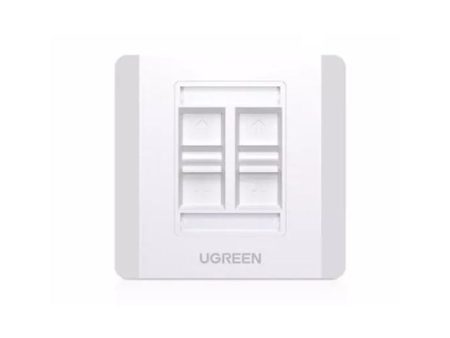 UGREEN 4 Port Network and Telephone Wall Plate LAN   RJ45   RJ11 Female to Female Keystone Wall Coupler Plate | 80443 Online now