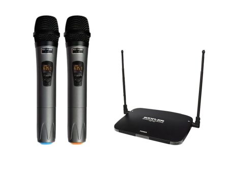 KEVLER PM-101 Dual Portable UHF Wireless Microphone with Detachable Antenna, LCD Display, 16 Selectable Frequencies and Button Control Online Sale