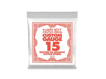 Ernie Ball Electric   Acoustic Guitar Plain Steel Single String (.015 Gauge) | 1015 Online now