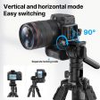 Ulanzi MT-65 Professional Horizontal Tripod with 360° Integrated Ball Head, Built-In Phone Clip, Vertical and Center Shaft Inverted Shooting Mode, 57cm to 175cm Adjustable Height for Smartphones, DSLR, SLR, Mirrorless Cameras | 3336 Discount