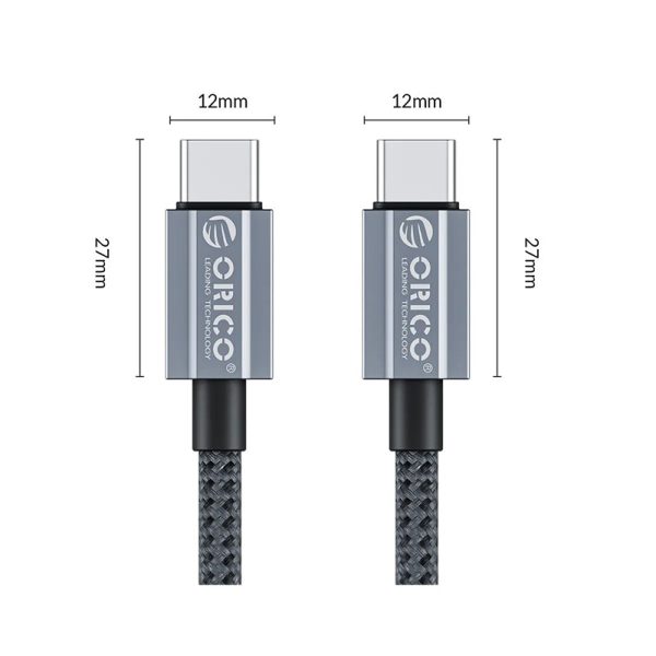 [CLEARANCE] ORICO GQA60 (1m   1.5m   2m) USB Type C to USB Type C Fast Charging Data Cable Type C 20V 3A PD 60W, 480Mbps Transmission Rate, Type C Nylon-Braided Aluminum Alloy for Smartphones, MacBook, Tablet, PC Hot on Sale