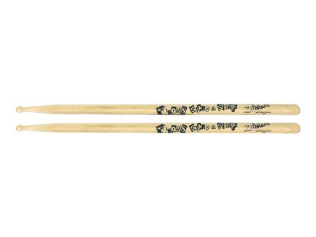 Zildjian Travis Barker Famous Stars & Straps Artist Series Hickory Drumsticks with Round Tips, Lacquer Coating | ZASTBF Online Hot Sale