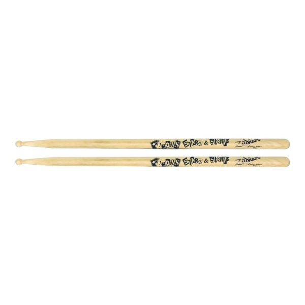 Zildjian Travis Barker Famous Stars & Straps Artist Series Hickory Drumsticks with Round Tips, Lacquer Coating | ZASTBF Online Hot Sale