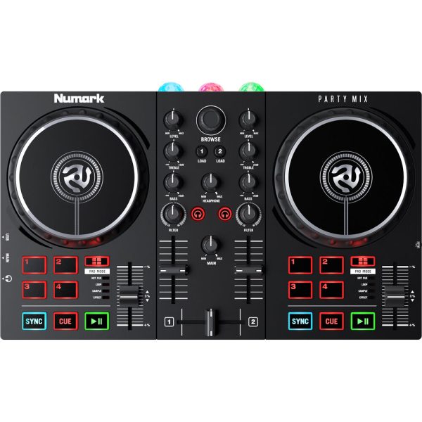 Numark Party Mix II USB DJ Controller with Built-In Light Show Mobile Devices, Laptops Online now