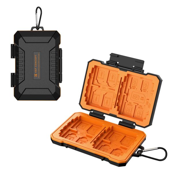 K&F Concept 29-Slot Memory Card Storage Case Shockproof Water-Resistant with SD, TF Micro SD, XQD, CF, SIM Card Slots | KF31-080 Supply