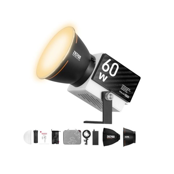 Zhiyun Molus G60 60W Portable Bi-Color LED Monolight Studio Light Kit with Reflector, 2700-6500K Adjustable Color Temperature, Bluetooth Mobile Phone App & On-board Control for Camera Photography & Videography Supply