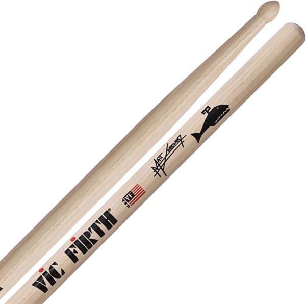 Vic Firth SGRE Matt Greiner Signature Hickory Taj Mahal Tip Drumsticks with Long Taper for Drums and Cymbals Online Hot Sale