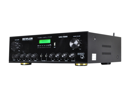 KEVLER VAC-1000 Vacuum Tube Pre-Amplifier with 3 Line + Optical & Coaxial Inputs, Built-in Feedback Suppressor for Mic Priority Master Controls, 3 Mic Inputs, USB and Bluetooth Connectivity Discount