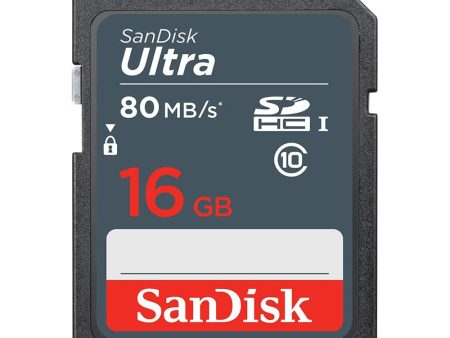 SanDisk Ultra SD Card UHS-I SDHC Class 10 80mb s Read and Write Speed (16GB) Online Sale