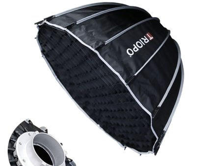 Triopo GP90 (90cm) Folding Parabolic Softbox with Bowens Mount Ring, Honeycomb Grid, Removable Front Diffuser, Reflective Silver Interior for Godox Nanlite Aputure Studio Light - Photography Lighting & Equipment For Cheap