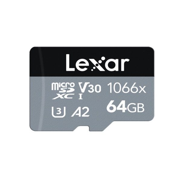 Lexar Professional 256GB 128GB 64GB Silver Series 1066x MicroSDXC UHS-I V30 A2 U3 Class 10 Micro SD Card with 4K UHD Video Recording, Max 160MB s Read with MicroSD Card Adapter for Cameras and Android Devices For Sale