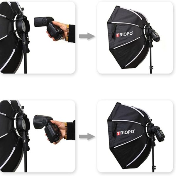 Triopo KX55 Foldable Octagon Softbox with Universal Chuck for Speedlite Flashes Godox Yongnuo Neewer Nikon Sony Fujifilm Canon Speedlite Flash Light Camera Photography Studio Lighting Equipment Online Sale