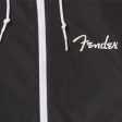 Fender Spaghetti Logo Windbreaker Jacket with Zipper Tape Hood Ties Mesh Lining (Small) (Black) For Sale