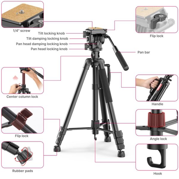 U-Select by Ulanzi VT-02 Multifunctional Universal Tripod Monopod for Photography and Videography DSLR, Camcorder, Smartphones Online now