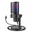 Fifine A9 RGB Omnidirectional Condenser Microphone with Built-In Volume Controls and Pick Up Pattern Switch for Voice Recording, Streaming, and Broadcast Hot on Sale