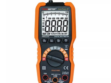 PeakMeter PM8225C Handheld Portable NCV and Live Line Digital Multimeter with HD Backlight, Large LCD Display, 6000 Counts, 600V AC DC Current Measurement Online Hot Sale