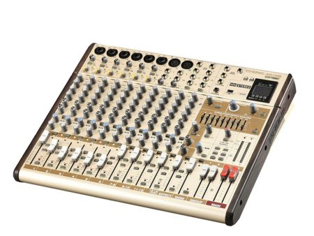 Phonic AM-14GE Gold Edition Compact Mixer with 6 Mono Channels, 2.4GHz Wireless Bluetooth Streaming, +48 VDC Phantom Power, 4-Stereo Input 2-Group Mixer with DFX, TF Recorder, and USB Interface For Cheap