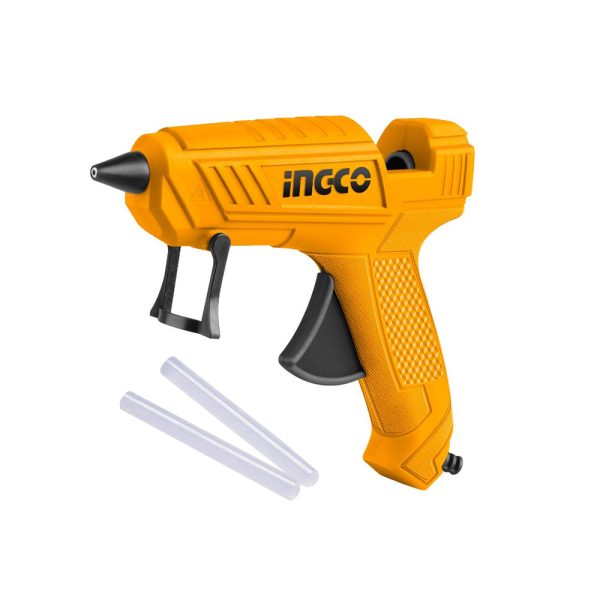 INGCO GG148 100W Electrical Corded Glue Gun High Temperature with 2pcs 11.2mm Glue Stick for Repairing, Sealing, and Jointing Supply