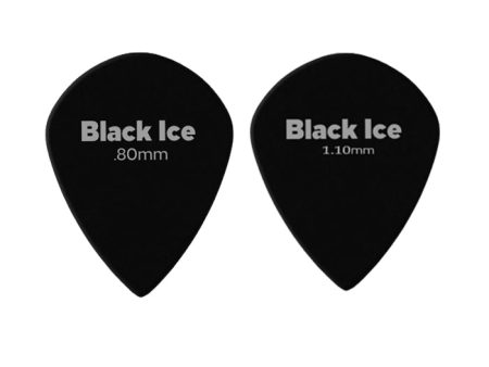 Planet Waves BLACK ICE Medium   Heavy Duralin Guitar Picks with Oversized Jazz Shape Surface Area (.80mm, 1.10mm) (10-Piece) | 3DBK4-100 X10, 3DBK6-100 X10 Online Sale