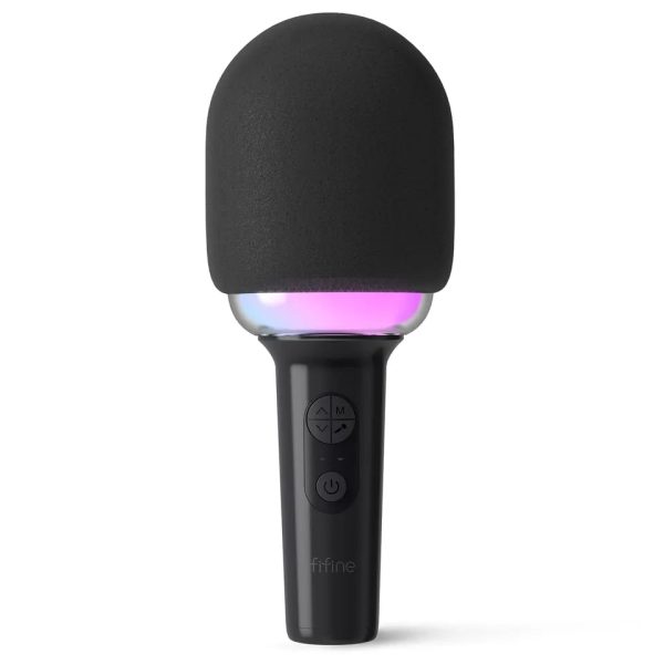 Fifine AmpliSing E2 Wireless Karaoke Microphone with Built-In Speaker, Voice Changer Presets and 5hr Rechargeable Battery for Live Performance (Black, Blue, Pink, White) Discount