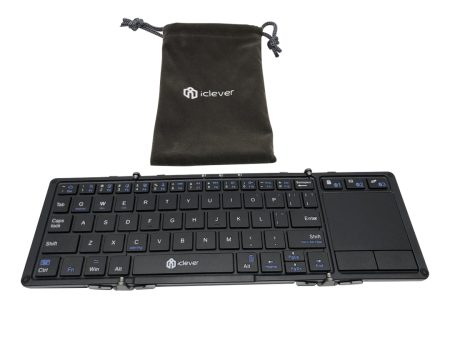 iClever IC-BK08 Portable Tri-Folding Bluetooth Keyboard with Touchpad and Low Profile Scissor Type Key Switches, Rechargeable with USB Type-C Interface, Multi Device BT Connection for Smartphones Laptop Tablet BK08 E03-0131A-80 Online Hot Sale