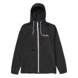 Fender Spaghetti Logo Windbreaker Jacket with Zipper Tape Hood Ties Mesh Lining (Small) (Black) For Sale