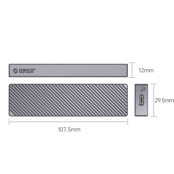 [CLEARANCE] ORICO M211C3 SATA to USB 3.2 Gen2 Dual Protocol M.2 SSD Enclosure with Built-in Aluminum Alloy Heatsink, 2-in-1 USB-C to C A Data Cable, 6Gbps Fast Data Transmission Rate, 4TB Max. Supported Capacity for Windows, macOS, Linux, Android Fashion