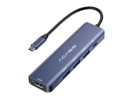 ACASIS DS-7HP5 5-in-1 USB 3.0 to Type C Hub Docking Station with 4K HD 60Hz HDMI Port, 100W PD Fast Charging, and 5Gbps High Speed Data Online now