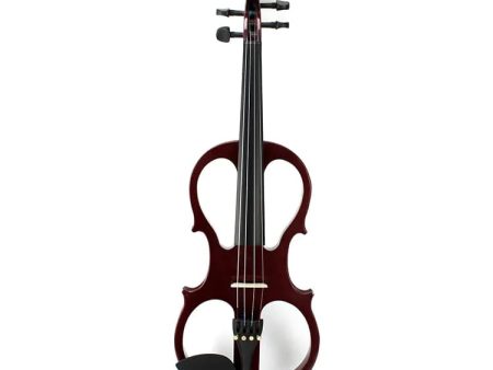 Fernando E358-5 4 4 4 String Electric Violin with Piezo-Style Pickups, Hardwood Body, and 3.5mm AUX Output (Wine Red, Natural) For Discount