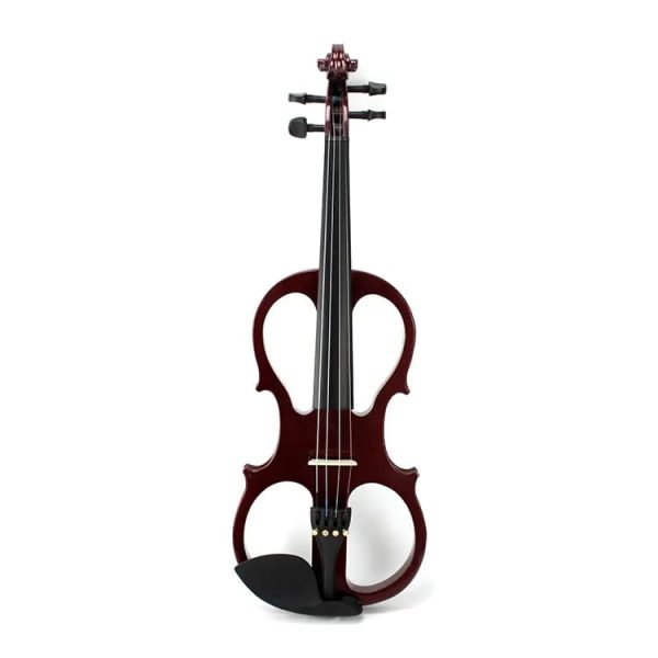 Fernando E358-5 4 4 4 String Electric Violin with Piezo-Style Pickups, Hardwood Body, and 3.5mm AUX Output (Wine Red, Natural) For Discount