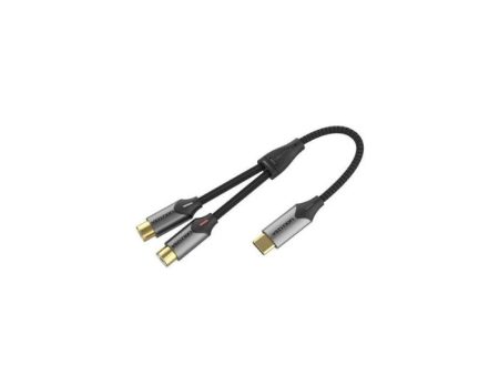 [CLEARANCE] Vention  USB C Male to 2 RCA Female 3.5mm Audio Cable Interface Devices Connector for Laptop and Speaker Amplifier (Available in 0.5M, 1M, 1.5M) Discount