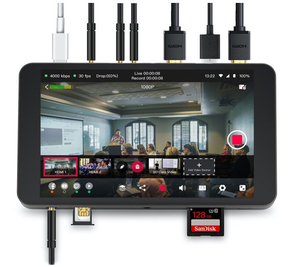 YoloLiv YoloBox Mini Encoder 5.5  1080P Ultra Portable All-in-One Multi-Camera Monitor with Switcher   Recorder Function, Touchscreen Controls, HDMI, USB, SD Card Slot, Wi-Fi, 4G LTE, Ethernet, and Built-in 4700mAh Battery Cheap