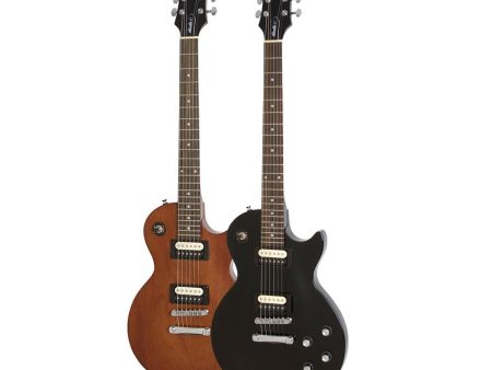 Epiphone Les Paul Studio LT 22-Fret Zebra-Coil Ceramic HH Electric Guitar with Gloss Finish (Ebony Black and Walnut Brown) | ENPT Series Sale